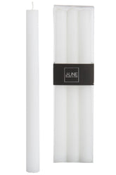 6 Candele bianche lunghe: candele di cera colorate J Line - 93302